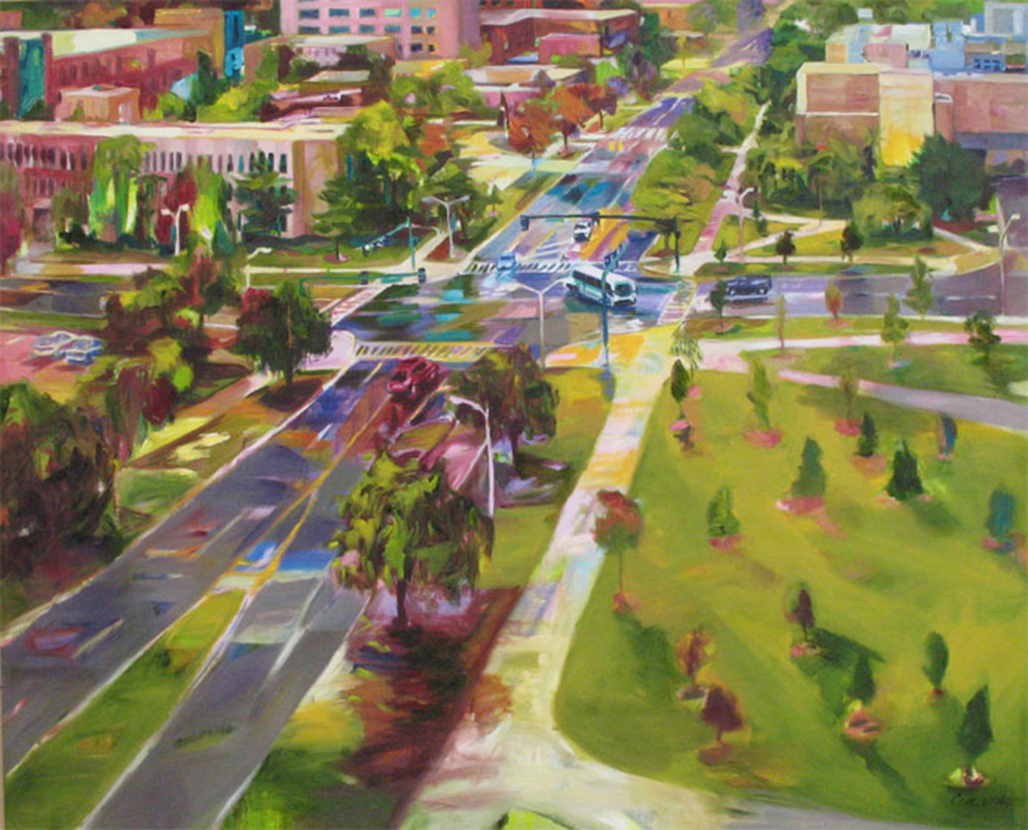 Farm Lane MSU Campus Painting